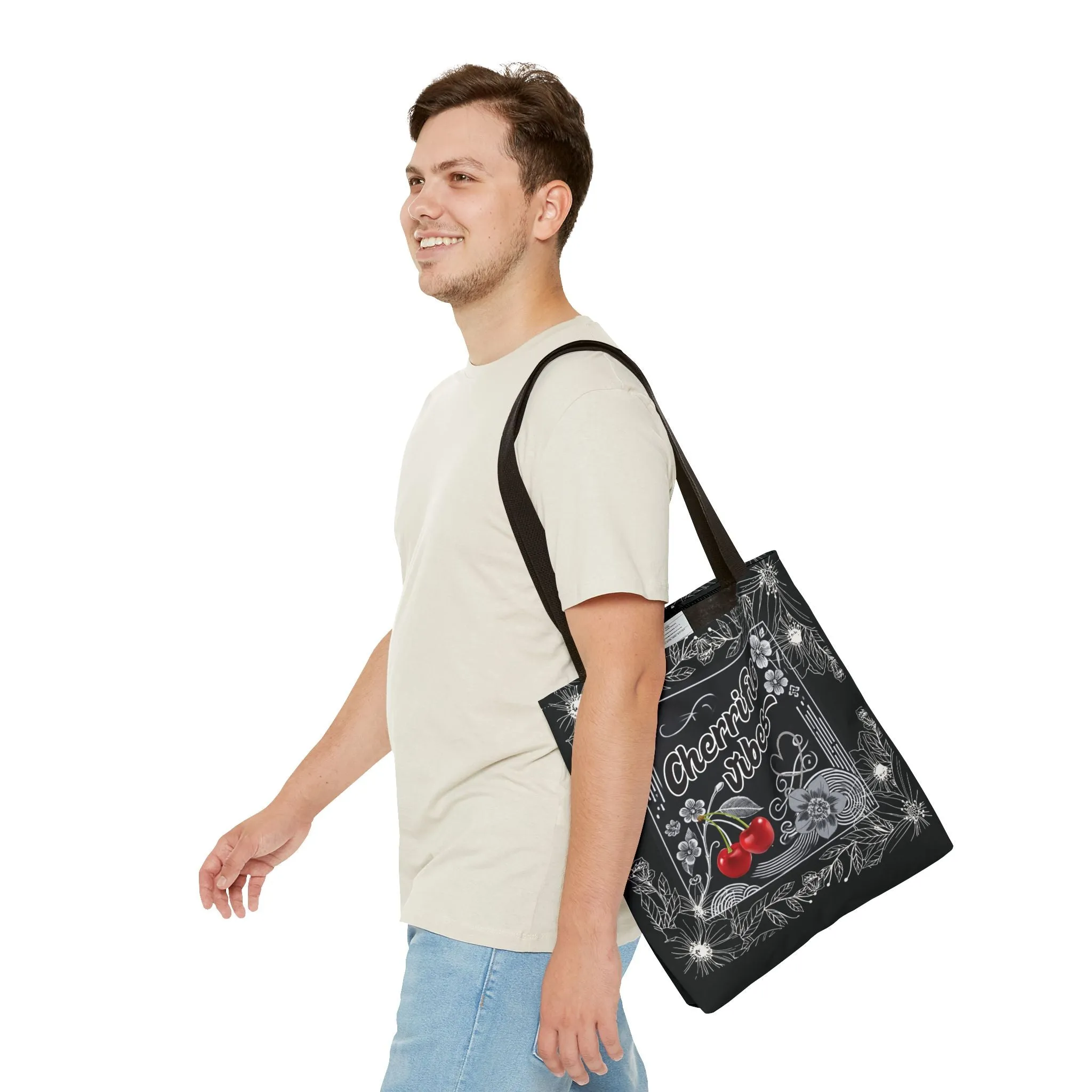 Chic Cherry Vibes Tote Bag - Cherri-fic Eco-Friendly Carryall, Stylish Reusable Shopping Bag, Cute Aesthetic Tote for Everyday Casual Use
