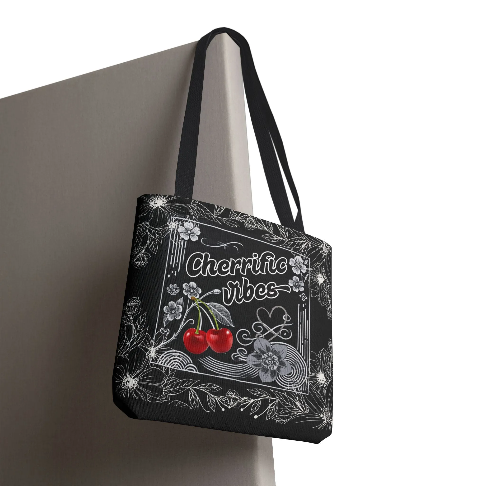 Chic Cherry Vibes Tote Bag - Cherri-fic Eco-Friendly Carryall, Stylish Reusable Shopping Bag, Cute Aesthetic Tote for Everyday Casual Use