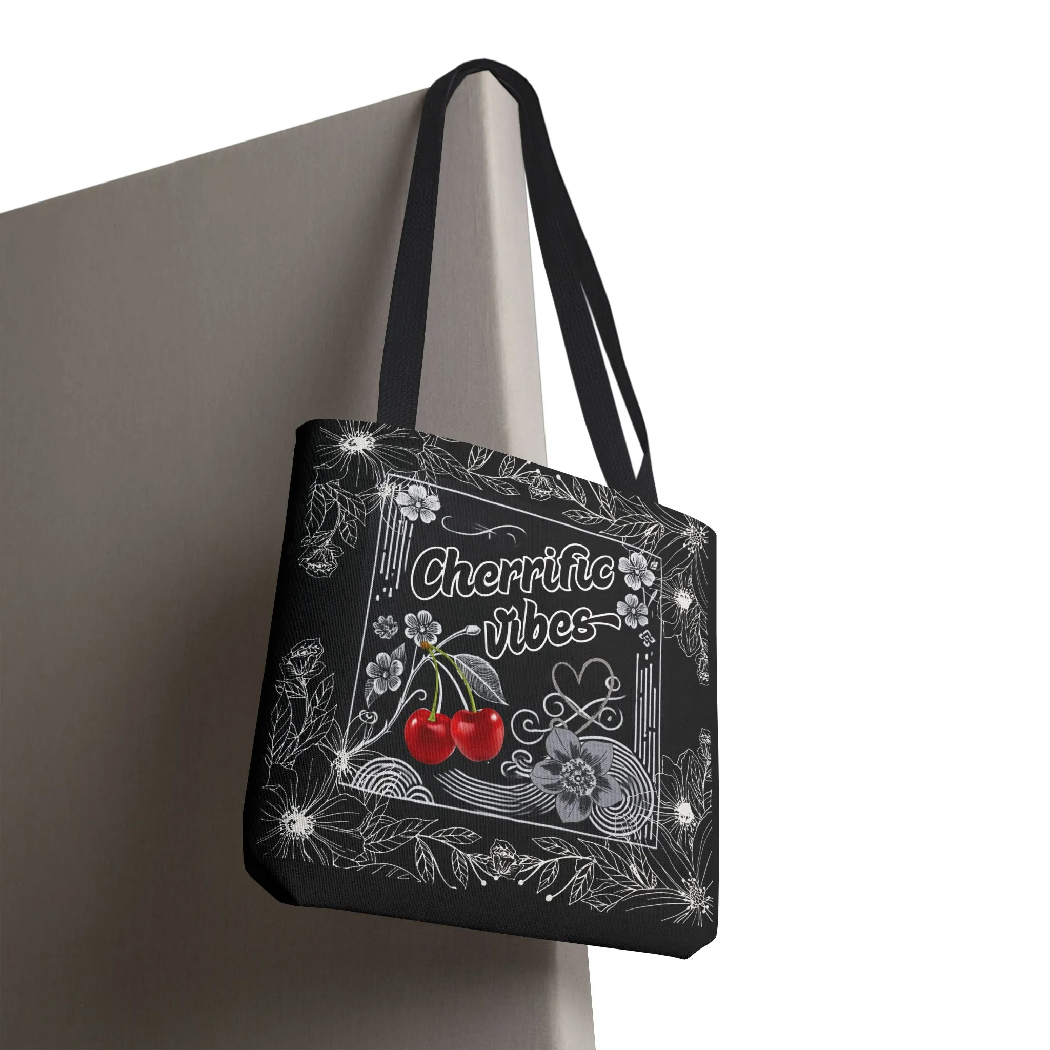 Chic Cherry Vibes Tote Bag - Cherri-fic Eco-Friendly Carryall, Stylish Reusable Shopping Bag, Cute Aesthetic Tote for Everyday Casual Use