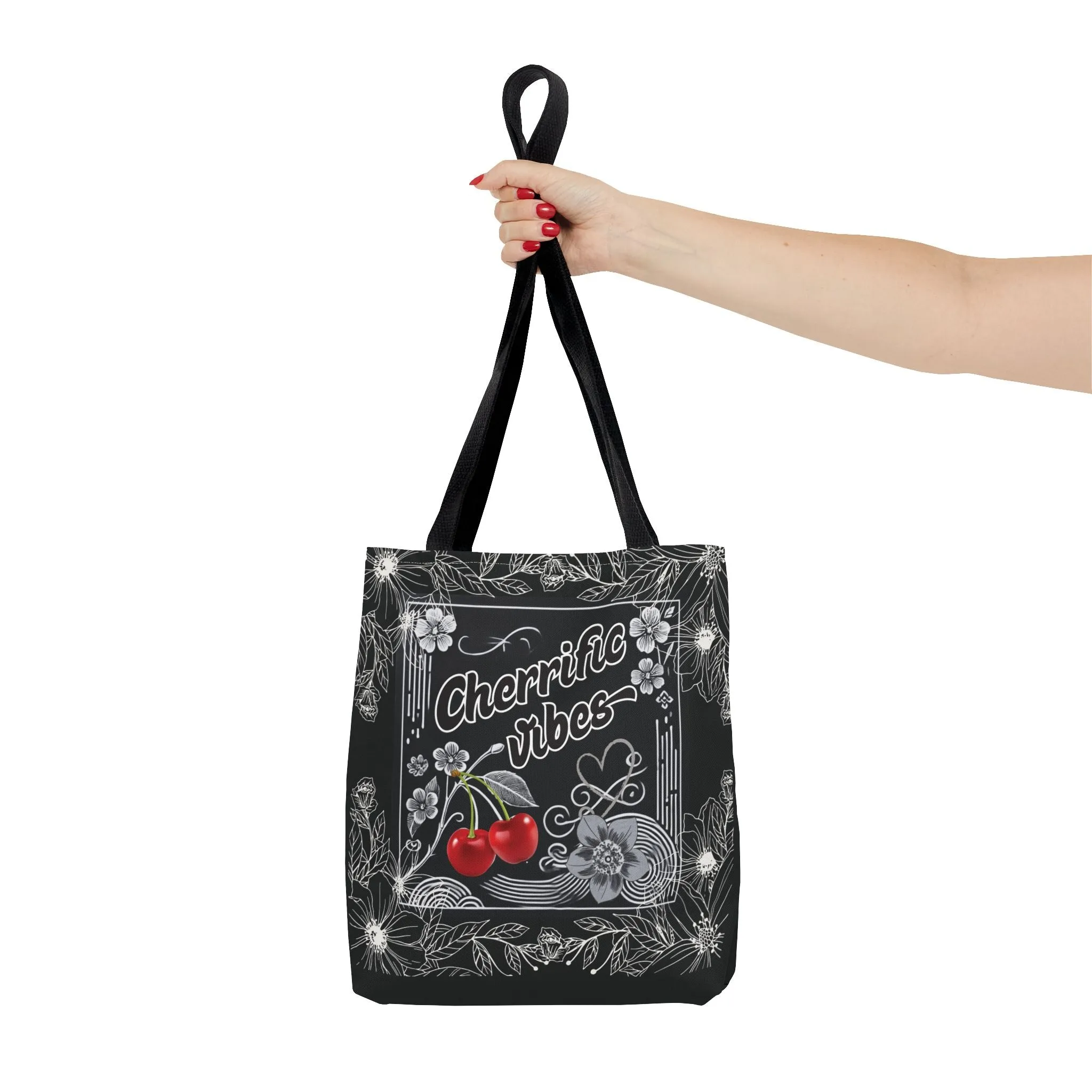 Chic Cherry Vibes Tote Bag - Cherri-fic Eco-Friendly Carryall, Stylish Reusable Shopping Bag, Cute Aesthetic Tote for Everyday Casual Use