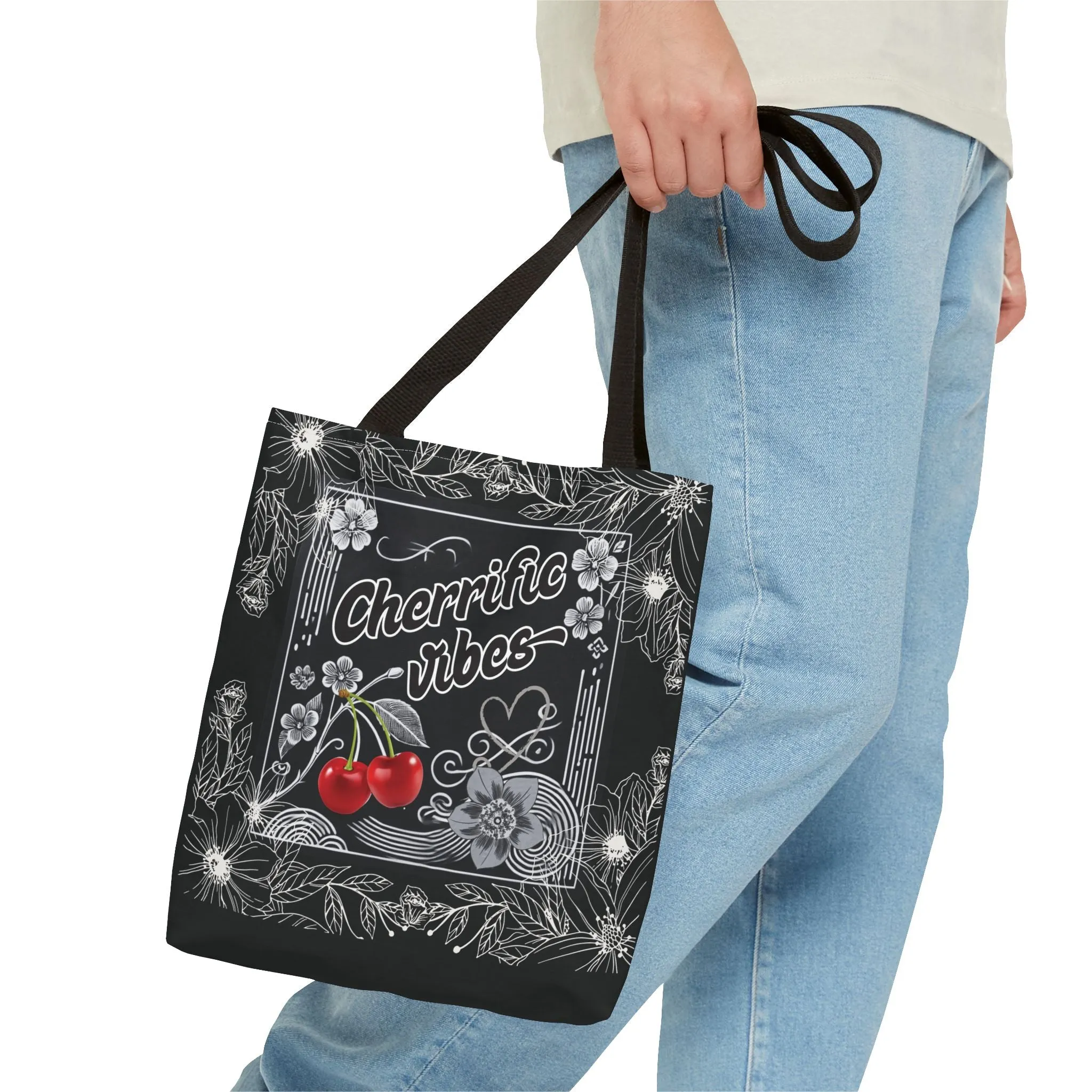 Chic Cherry Vibes Tote Bag - Cherri-fic Eco-Friendly Carryall, Stylish Reusable Shopping Bag, Cute Aesthetic Tote for Everyday Casual Use