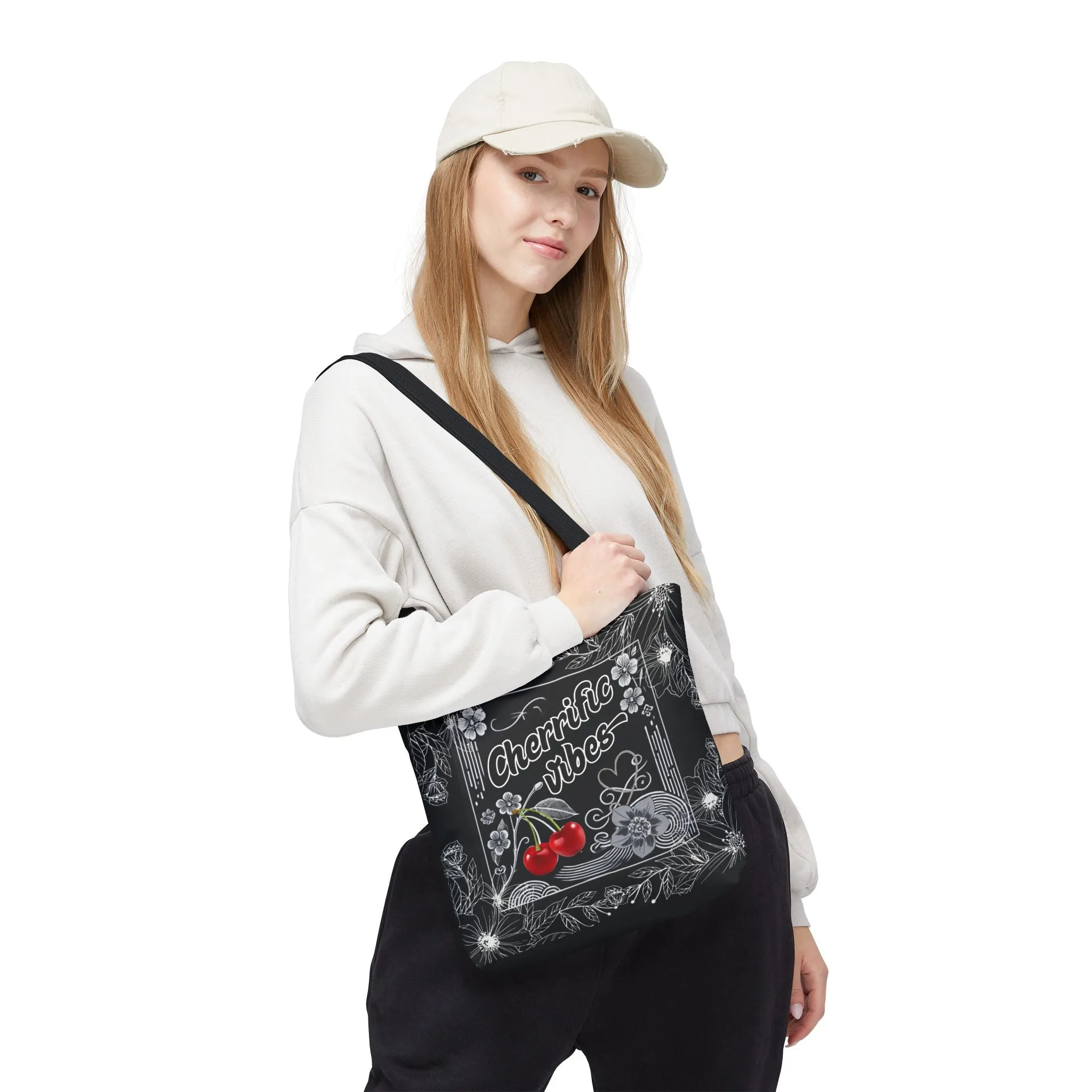 Chic Cherry Vibes Tote Bag - Cherri-fic Eco-Friendly Carryall, Stylish Reusable Shopping Bag, Cute Aesthetic Tote for Everyday Casual Use