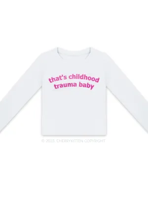 Childhood Trauma Long Sleeve Crop Top Cherrykitten