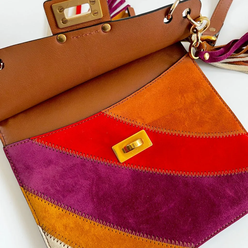 Chloè Jane Small Tassel-Trim Leather Crossbody Bag