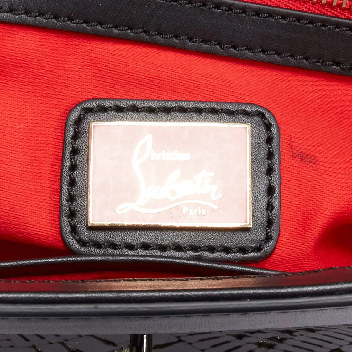 CHRISTIAN LOUBOUTIN Sweet Charity black gold glitter lasercut flap shoulder bag