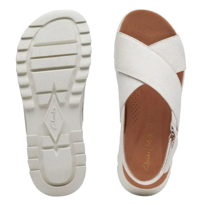 Clarks sandalo da donna Dash Lite Wish 171949 4 bianco sporco