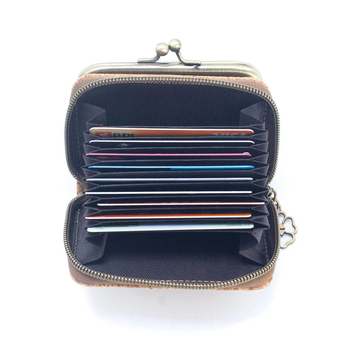 Cork card Wallets with Floral Print Patterns Purse BAGF-037