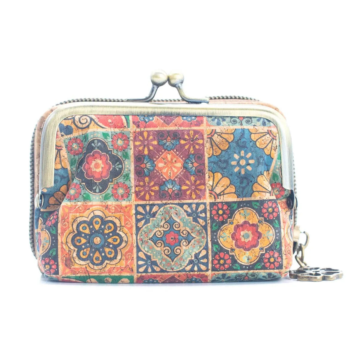 Cork card Wallets with Floral Print Patterns Purse BAGF-037