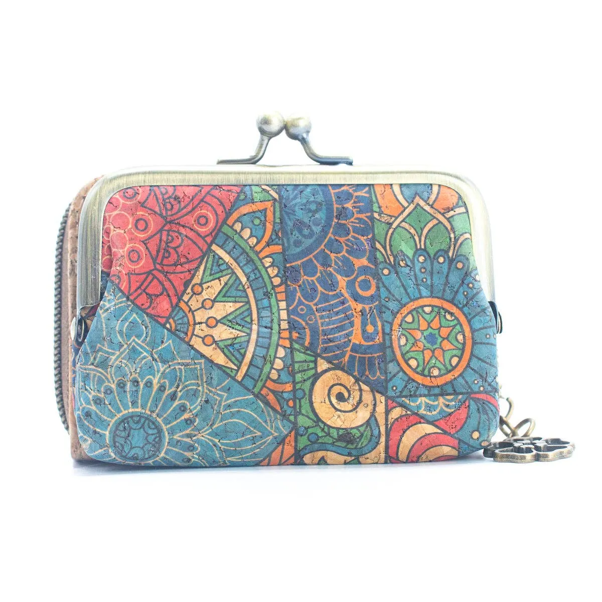 Cork card Wallets with Floral Print Patterns Purse BAGF-037
