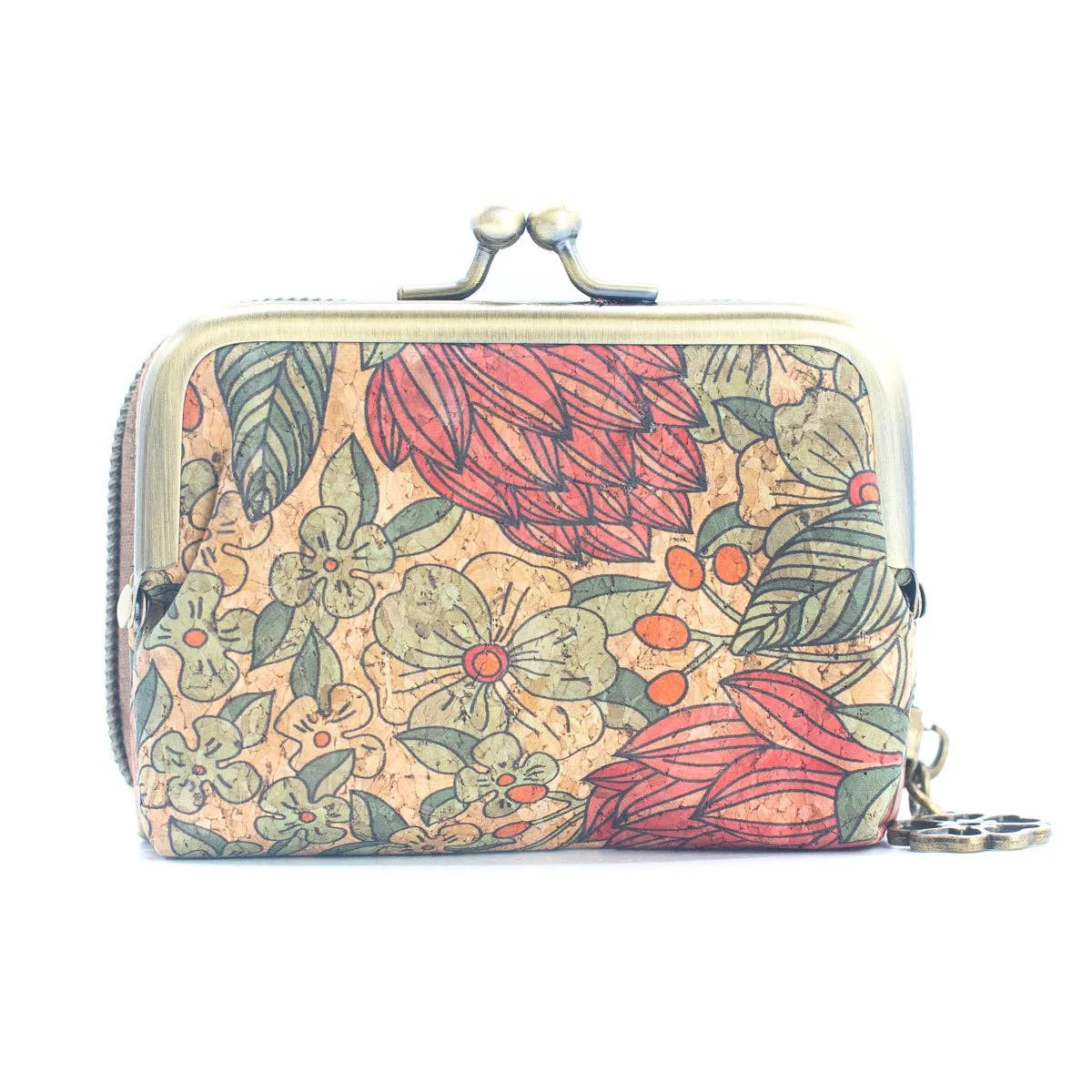 Cork card Wallets with Floral Print Patterns Purse BAGF-037