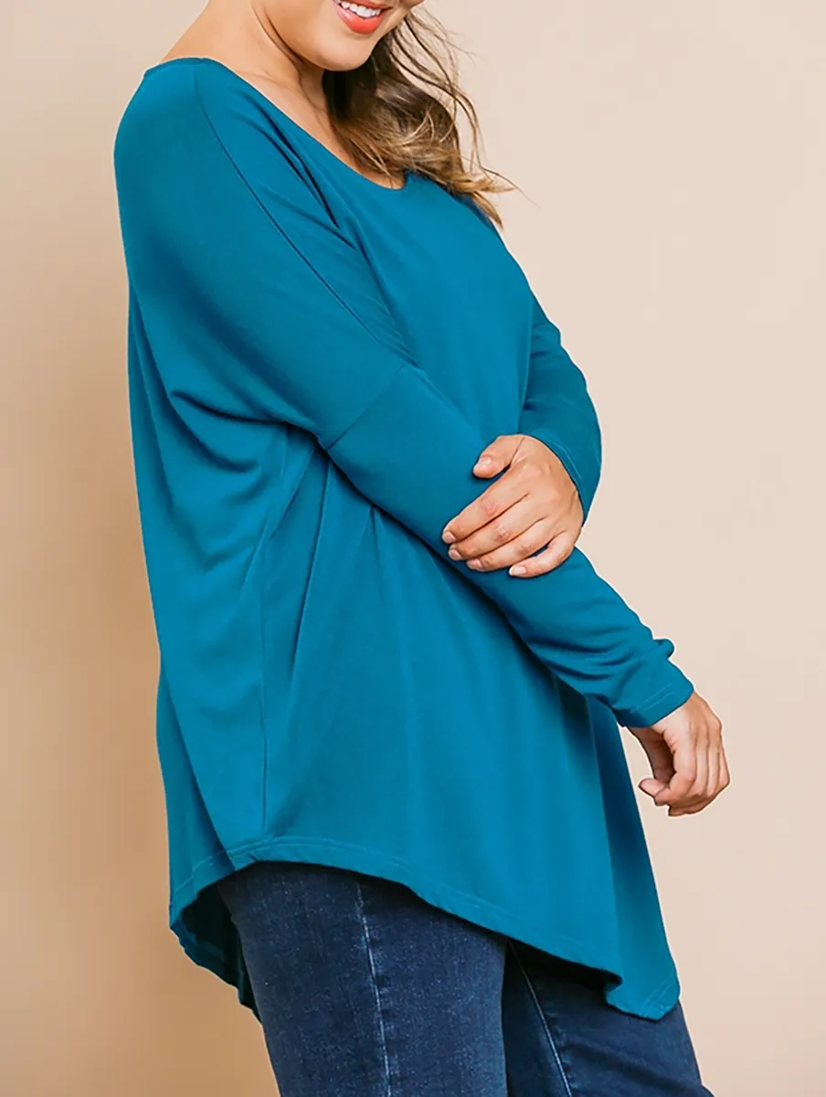 Curvy Daylight Hours Asymmetrical Long Sleeve