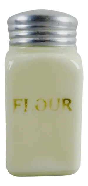 Custard Glass Vintage Flour Shaker