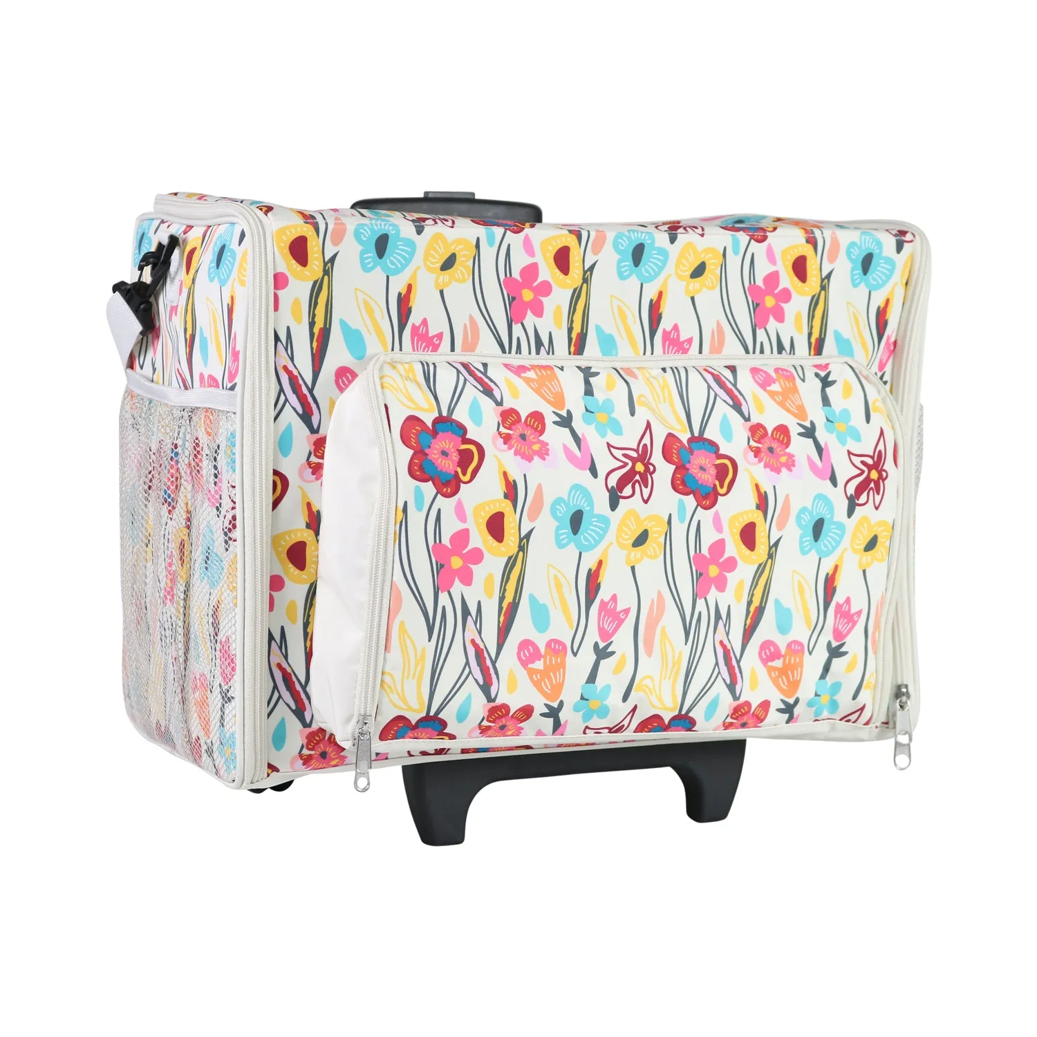 Deluxe Rolling Nurse Bag, Tan Floral