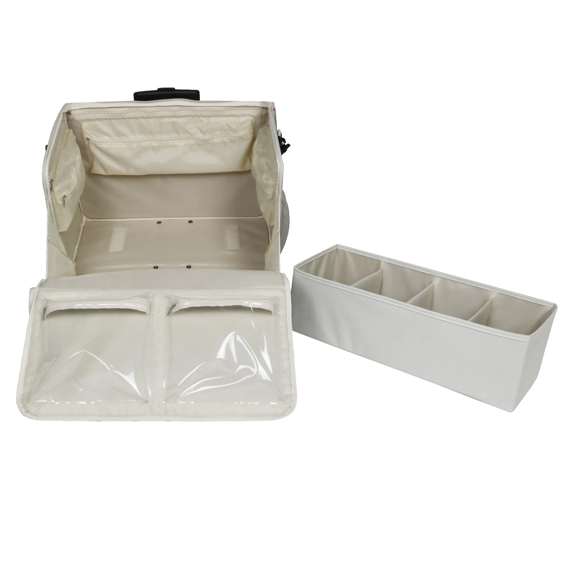Deluxe Rolling Nurse Bag, Tan Floral