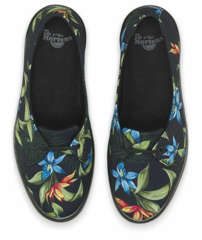 Dr. Martens scarpa ballerina in tela da donna Morada Hawaiian Floral T Canvas 16576002 nero