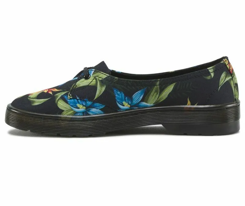 Dr. Martens scarpa ballerina in tela da donna Morada Hawaiian Floral T Canvas 16576002 nero