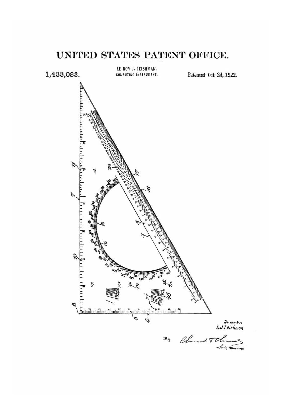 Drafting Triangle Patent 1922 - Patent Print, Wall Decor, Office Decor, Architect Gift, Drawing Tool, Drafting Tools, Student Gift