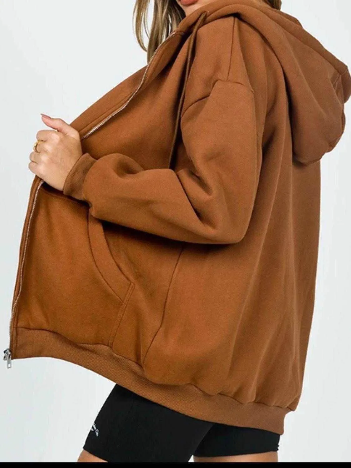 Drawstring Hoodie - Casual Zip-Up with Pocketed Design