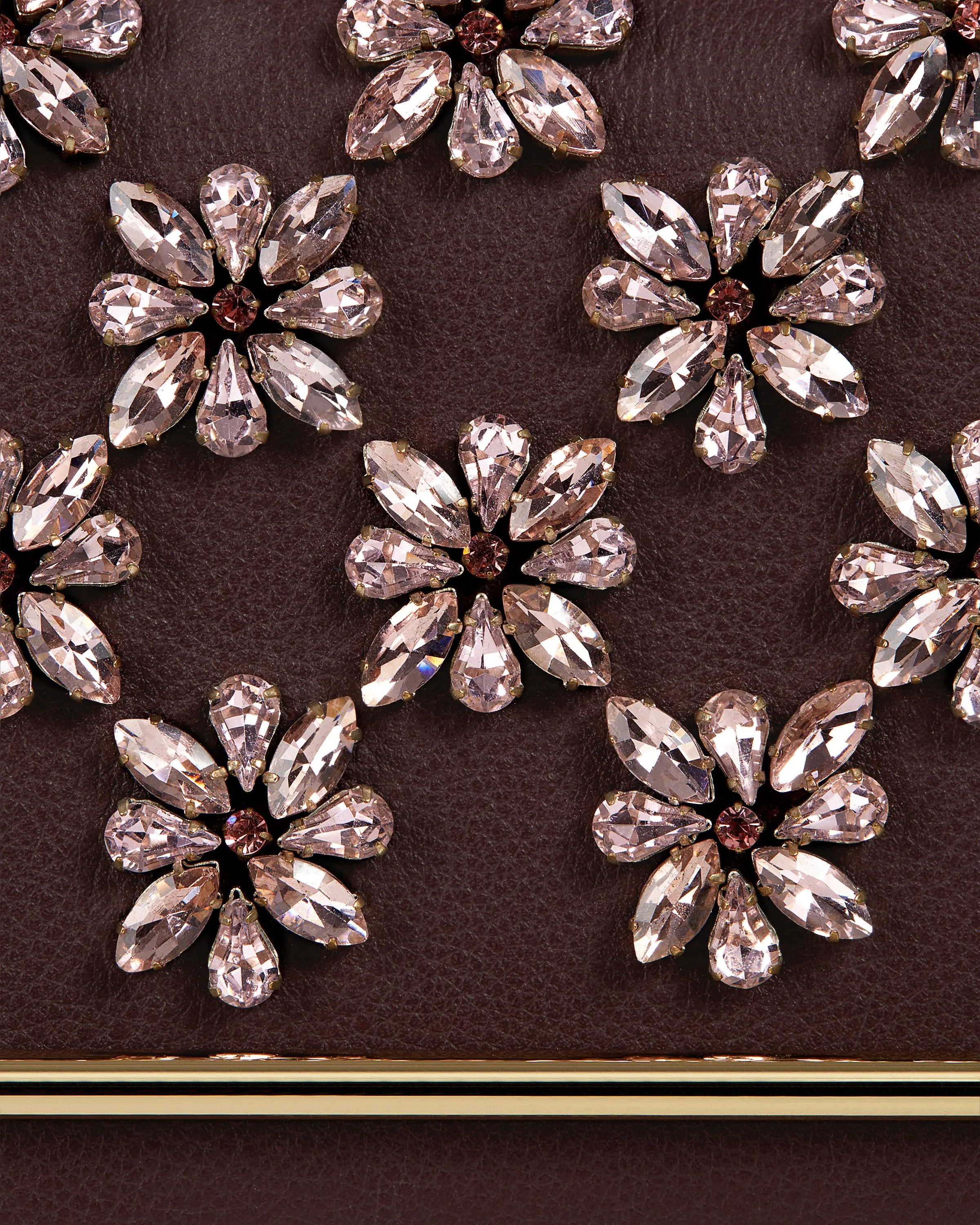 East/West Mini - Floral Beading Embroidery Burgundy
