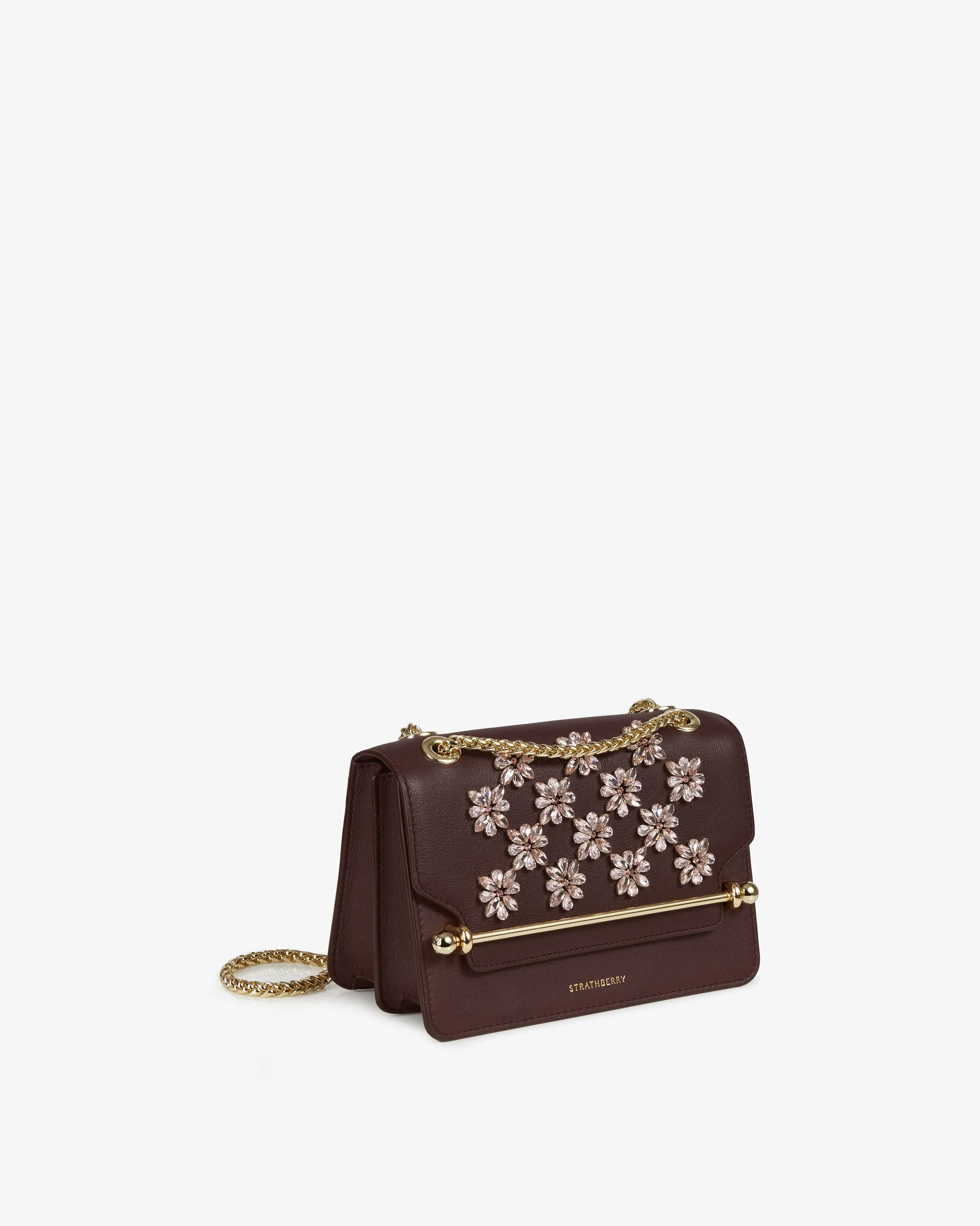 East/West Mini - Floral Beading Embroidery Burgundy