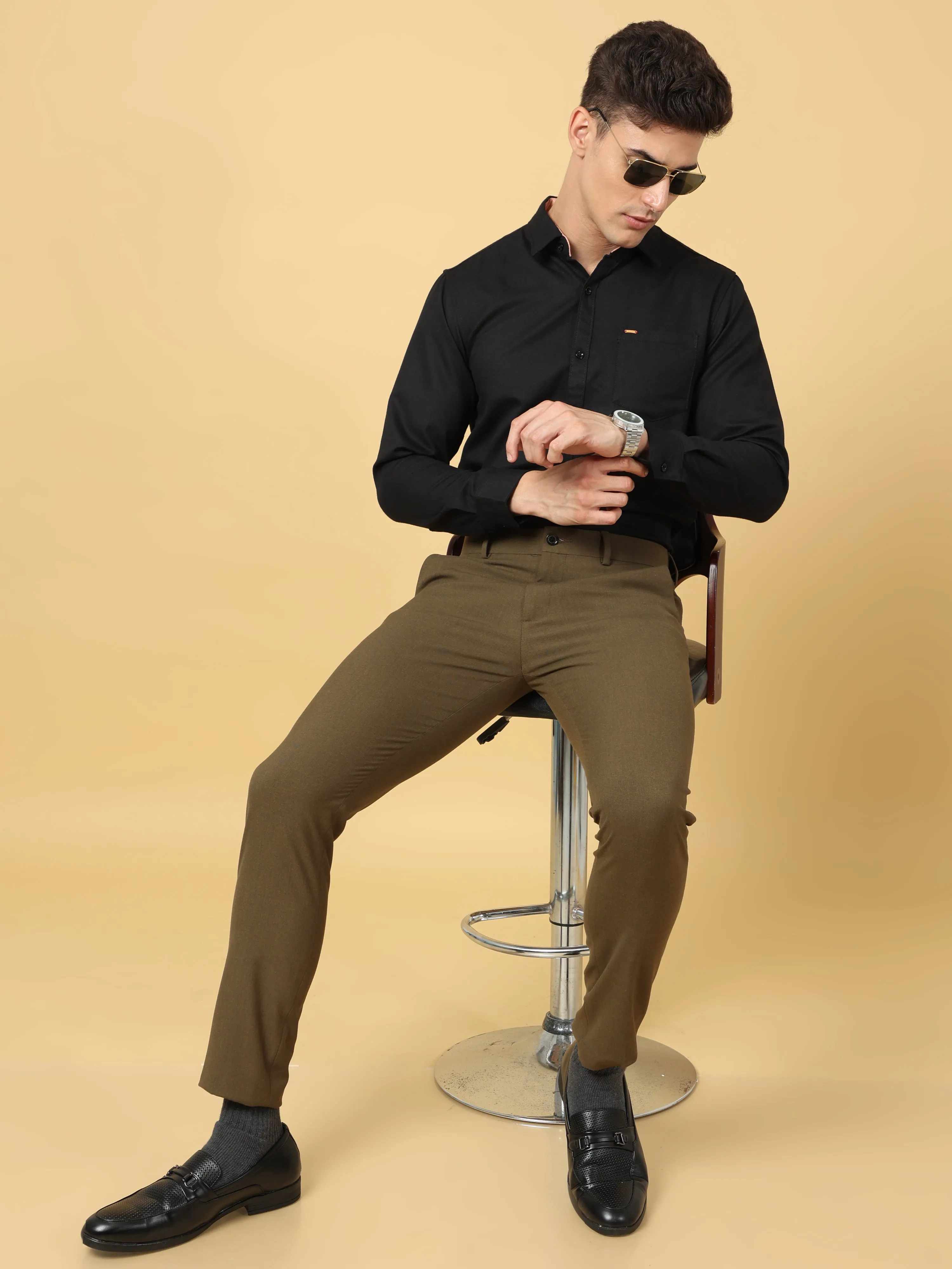 Essential Dark Olive Sleek Formal Trouser