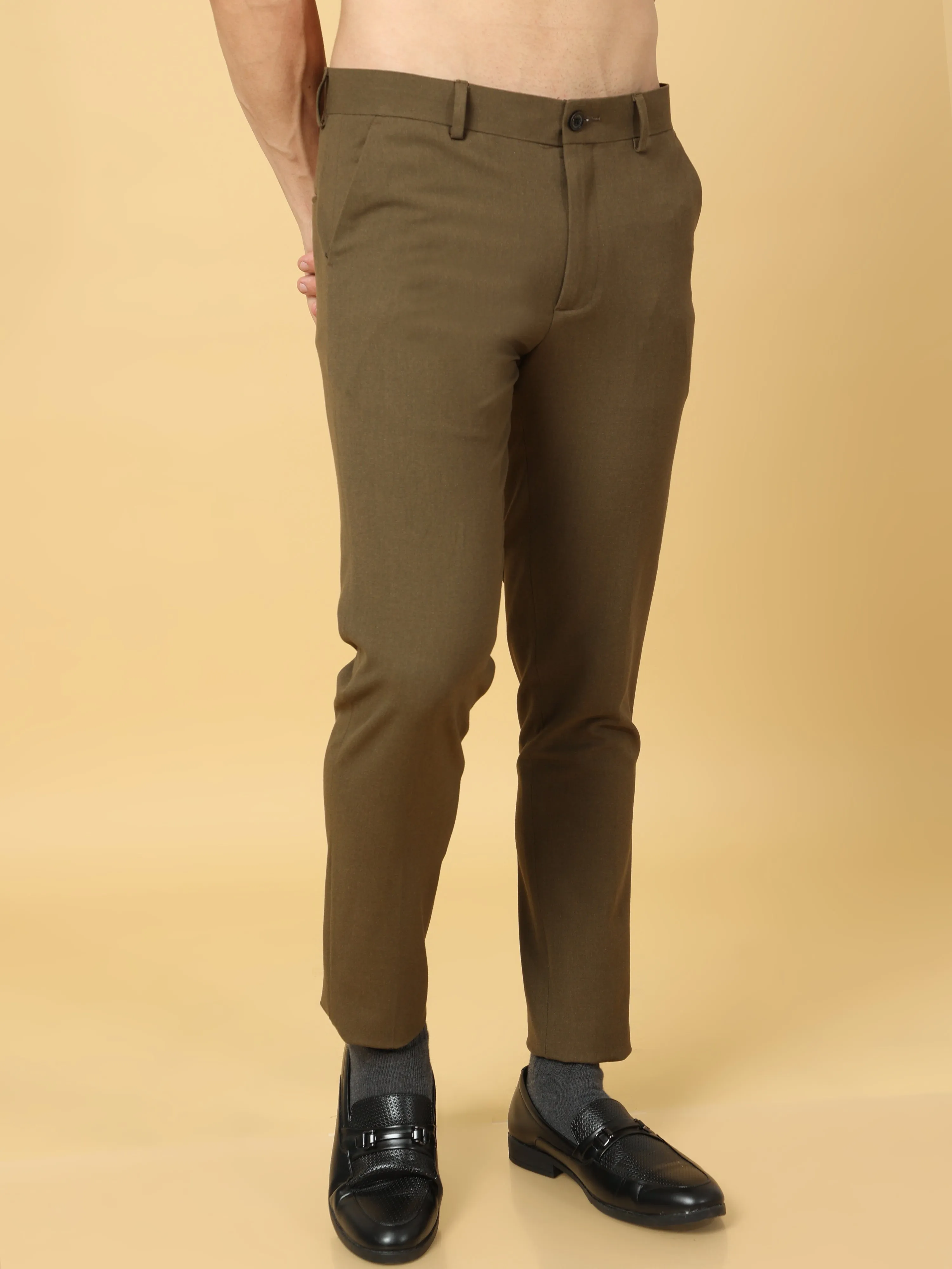 Essential Dark Olive Sleek Formal Trouser