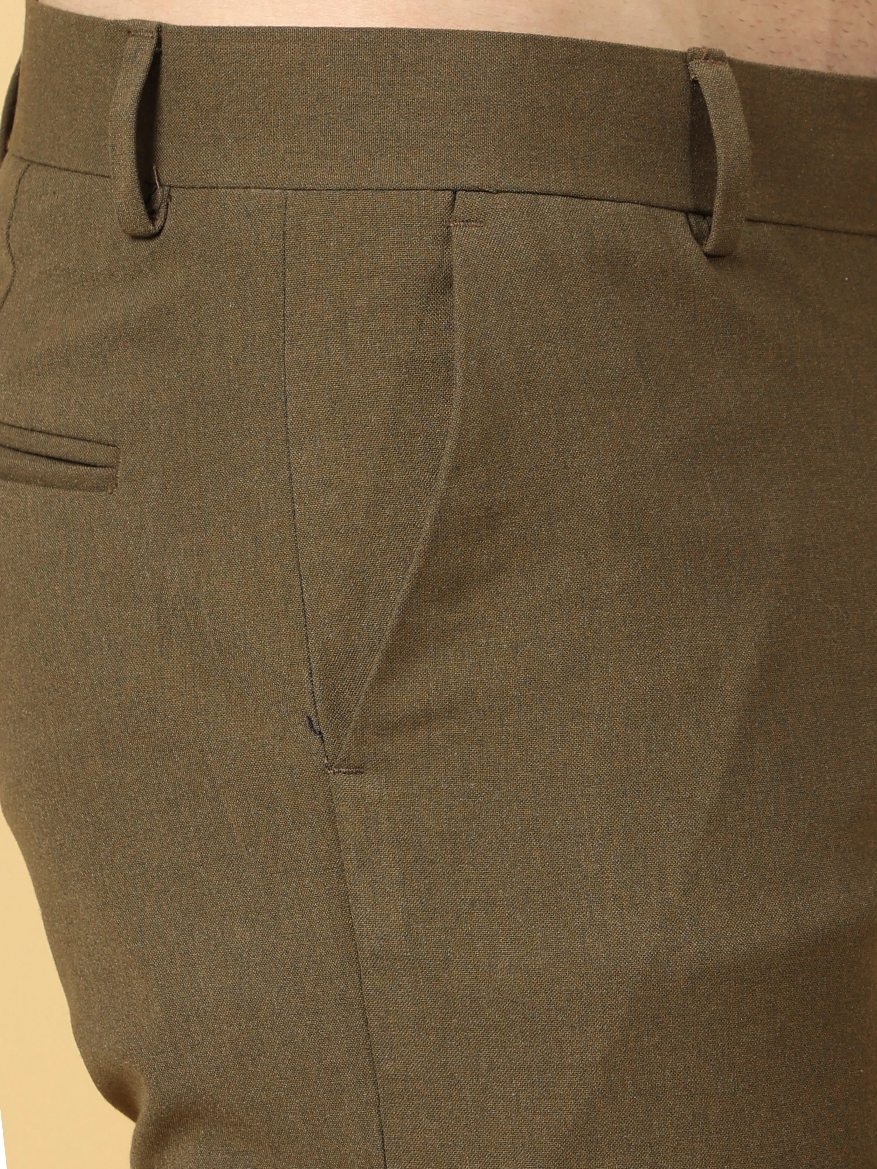 Essential Dark Olive Sleek Formal Trouser