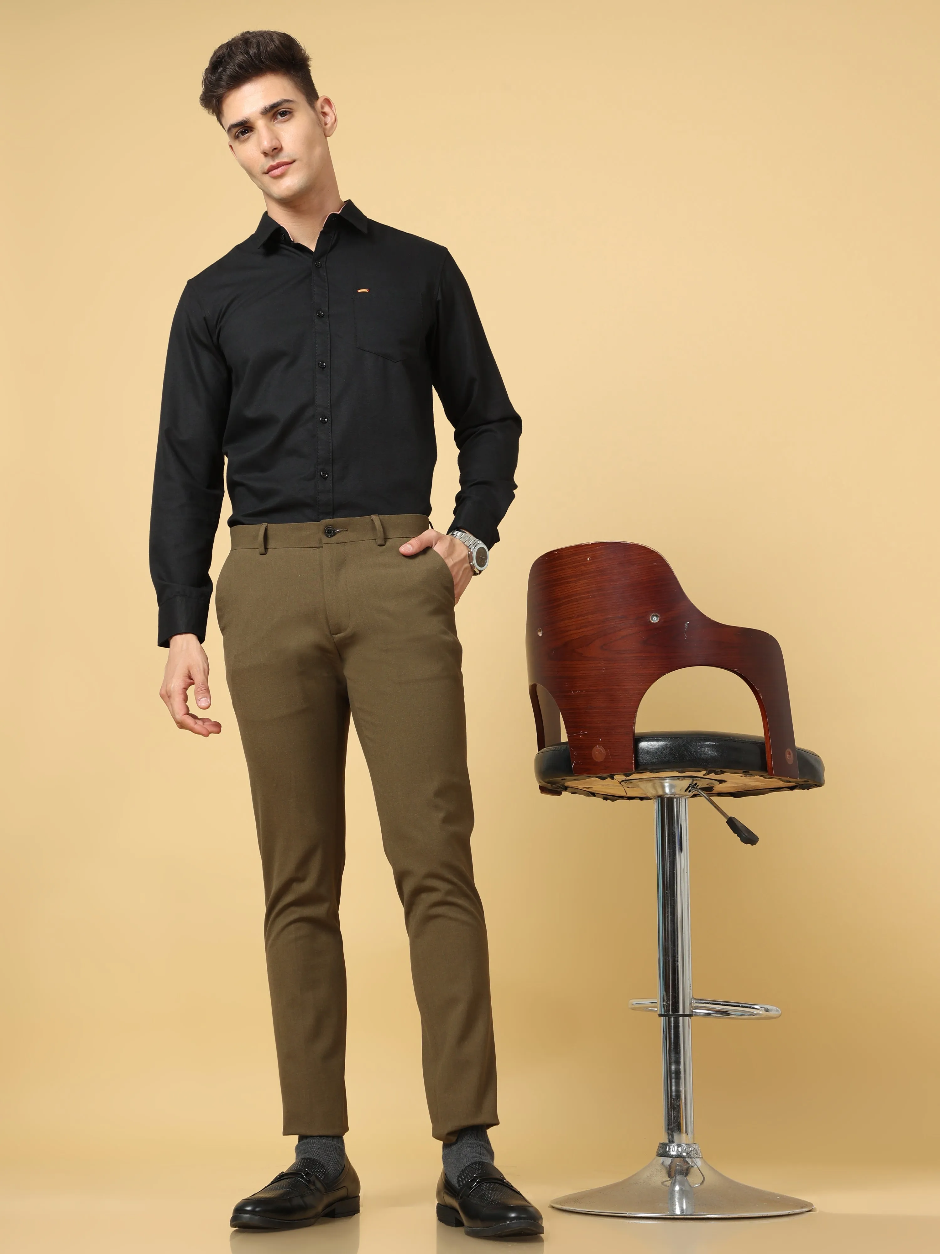 Essential Dark Olive Sleek Formal Trouser