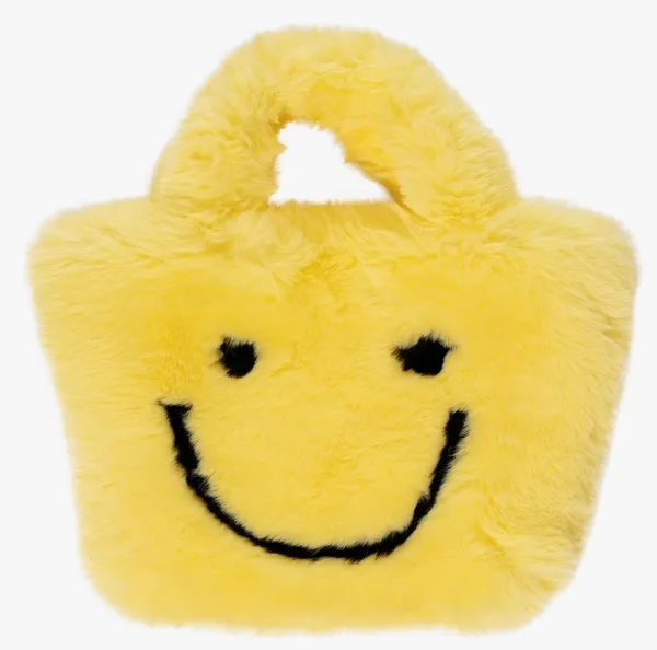 Faux Fur Fuzzy Smiley Face Purses For Kids
