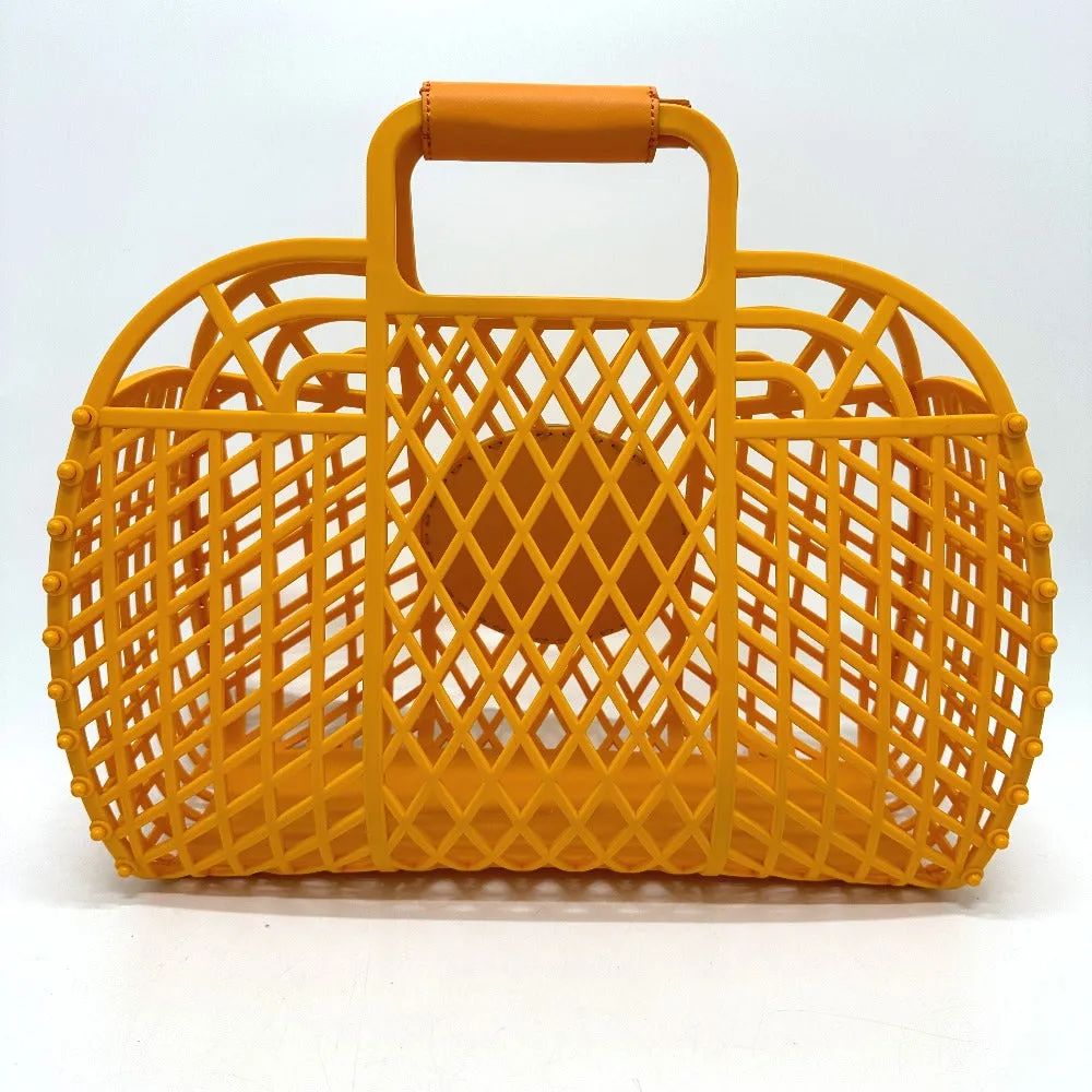 FENDI Handbag 8GH389 Plastic / leather Orange type bag Bucket medium Women Used