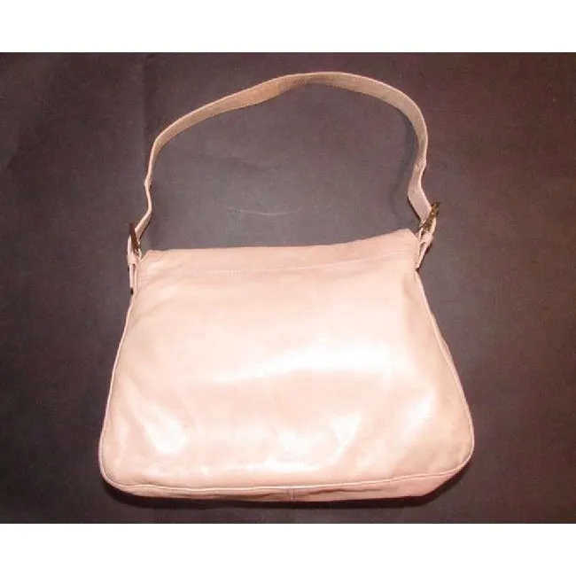Fendi Mamma Pink Lambskin Baguette w Yellow Enamel FF Clasp