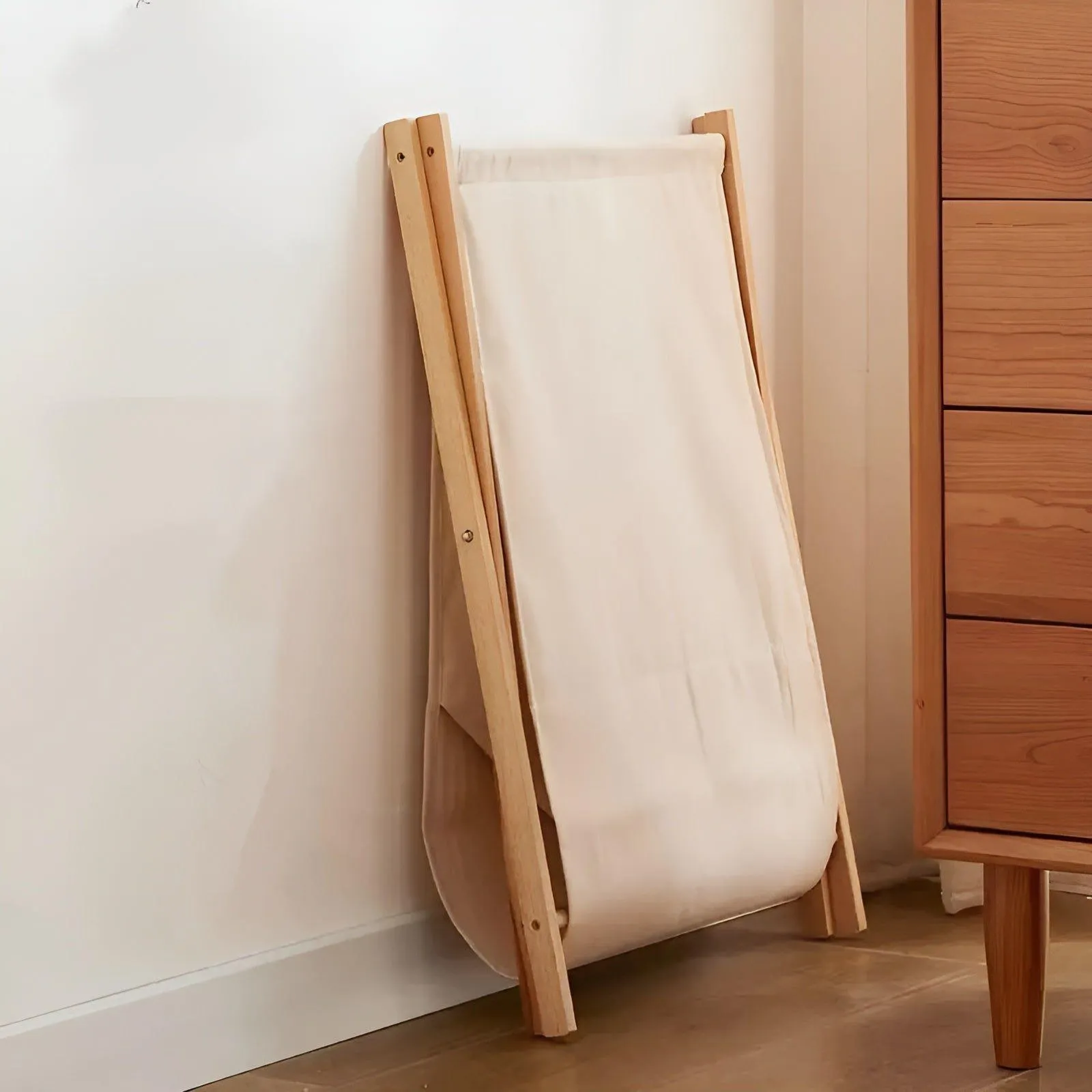 FlexiWood Korb - Faltbarer Wäschekorb aus Holz