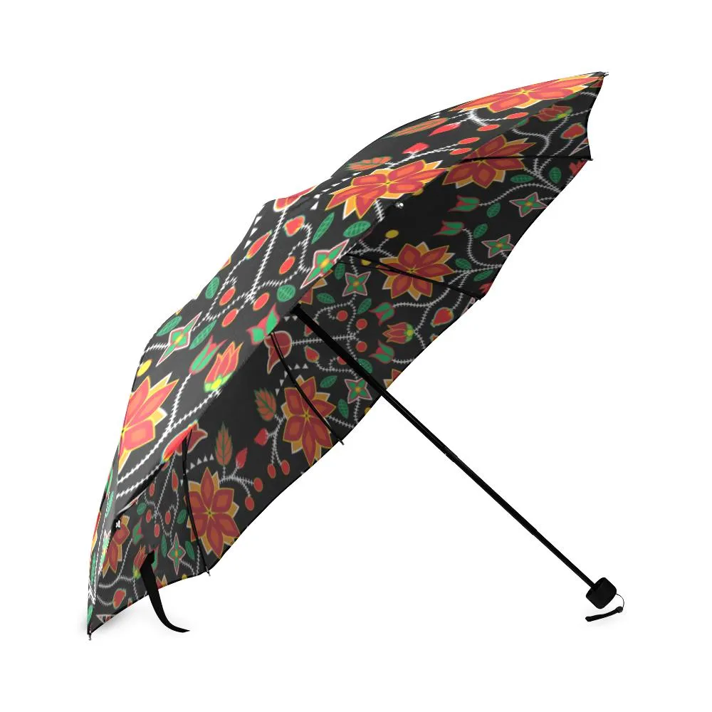 Floral Beadwork Six Clans Foldable Umbrella