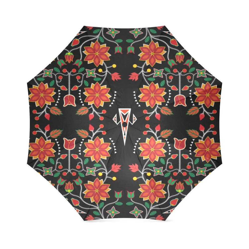 Floral Beadwork Six Clans Foldable Umbrella