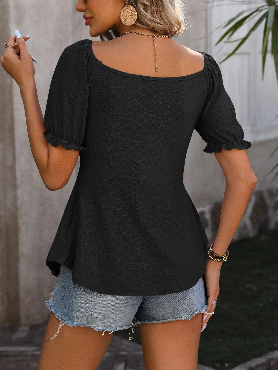 Flounce Sleeve Blouse