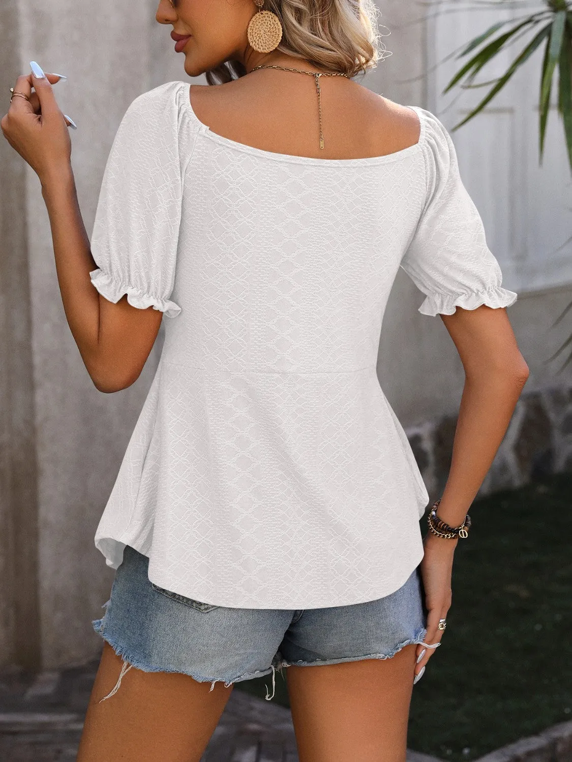 Flounce Sleeve Blouse