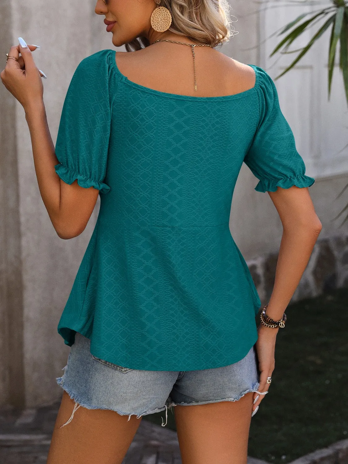 Flounce Sleeve Blouse