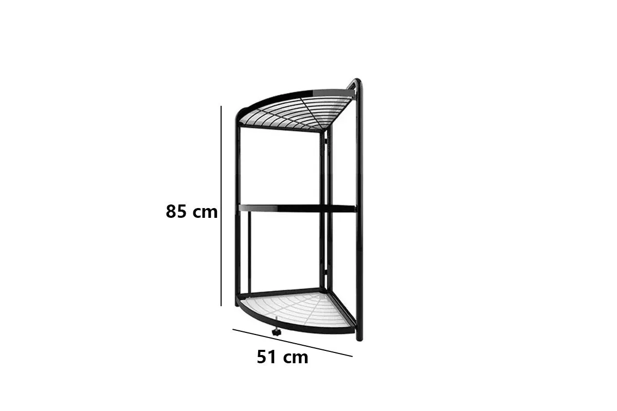 Foldable 3 Tier Steel Triangular Corner Shelving Unit