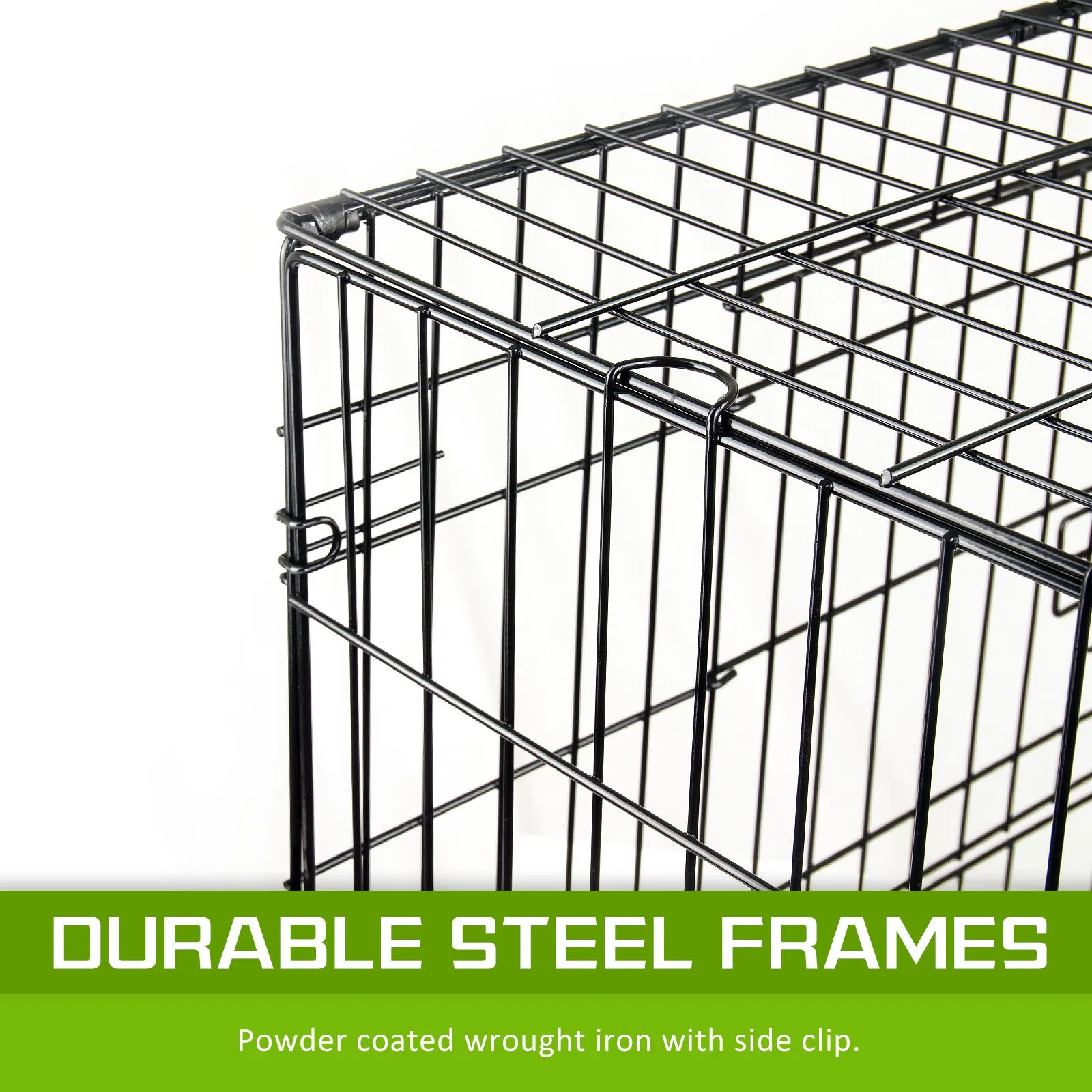 Foldable 30in Wire Dog Cage w/ Tray, Dual Doors - Paw Mate