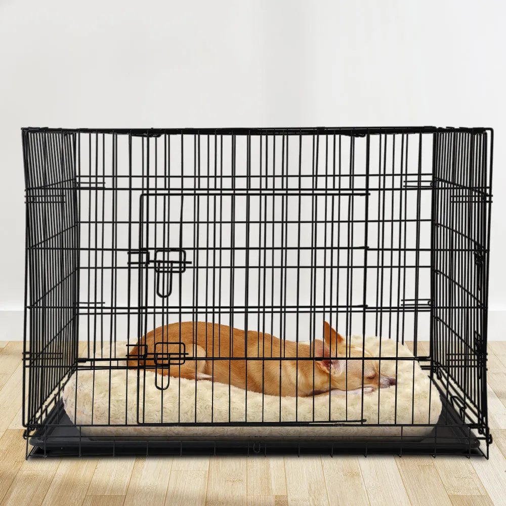 Foldable 48" Dog Cage with 3 Doors, Removable Tray - i.Pet