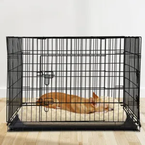 Foldable 48" Dog Cage with 3 Doors, Removable Tray - i.Pet