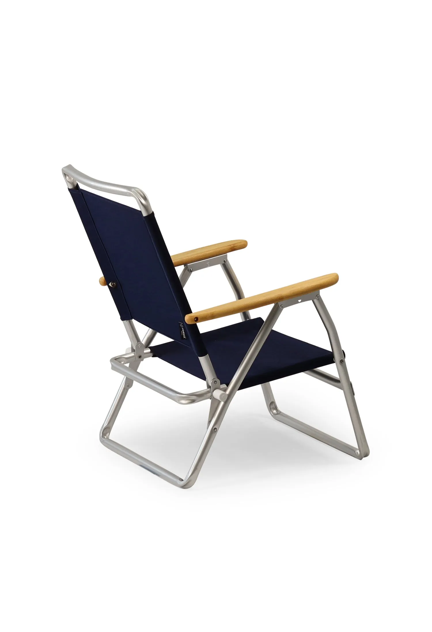 Folding Aluminum Beach Chair with Bamboo Armrests- Textile Mesh Fabric -PA600V-BB