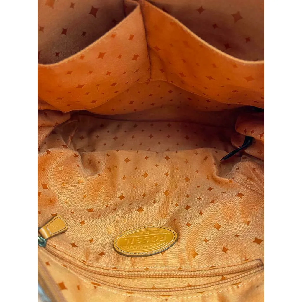 FOSSIL Crossbody Bag Authentic Leather Bag Orange