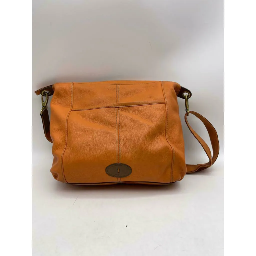 FOSSIL Crossbody Bag Authentic Leather Bag Orange