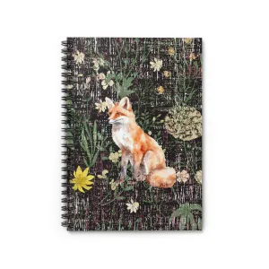 Fox in Bloom: Ruled Spiral Notebook with Adorable Fox and Floral Harmony