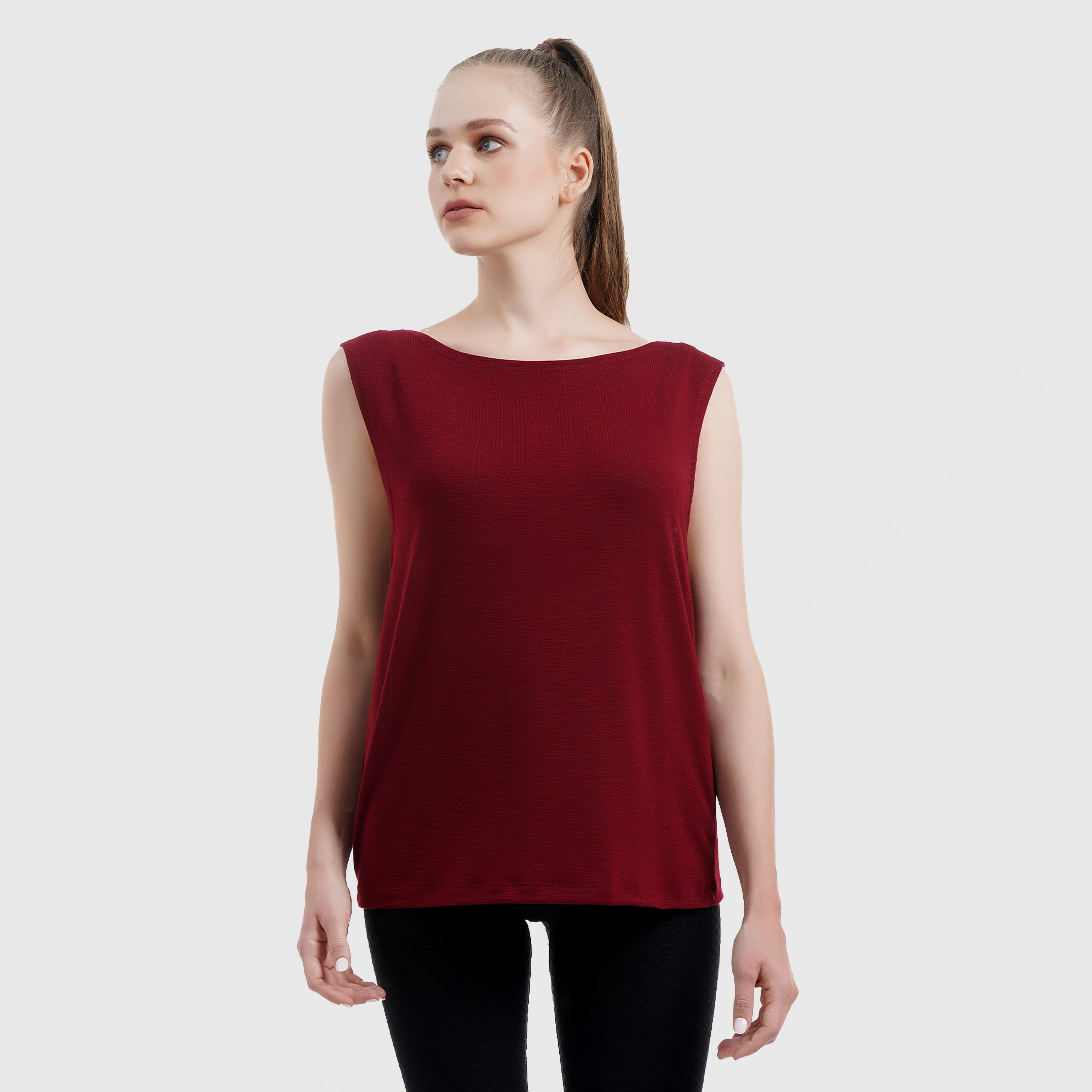 Fraction Sleek Tank (Maroon)