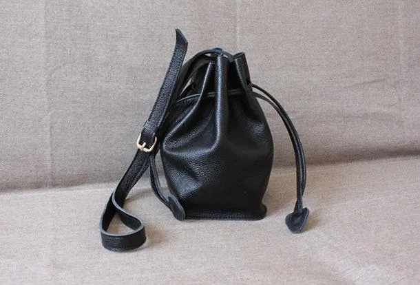 Genuine Leather Bucket Bag Shoulder Bag Crossbody Bag Handbag Purse For Women