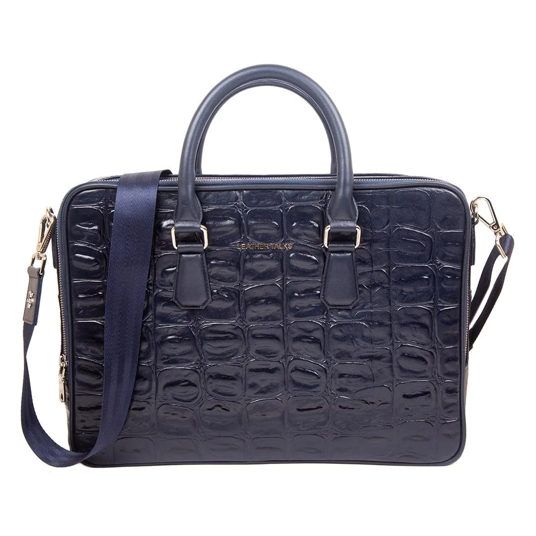 Great Dane | Leather Portfolio Bag | 100% Genuine Leather | For Office Use | Colour -  Blue