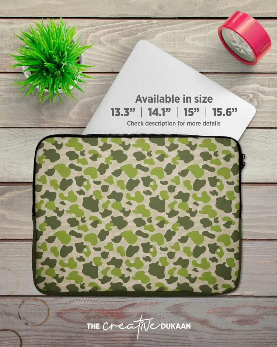Green Camouflage Protective Laptop Sleeve Bag