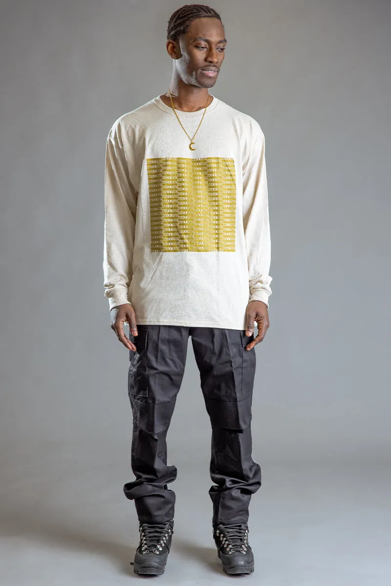 GUYS SAND N GOLD FULL CHECKER LONG SLEEVE TEE